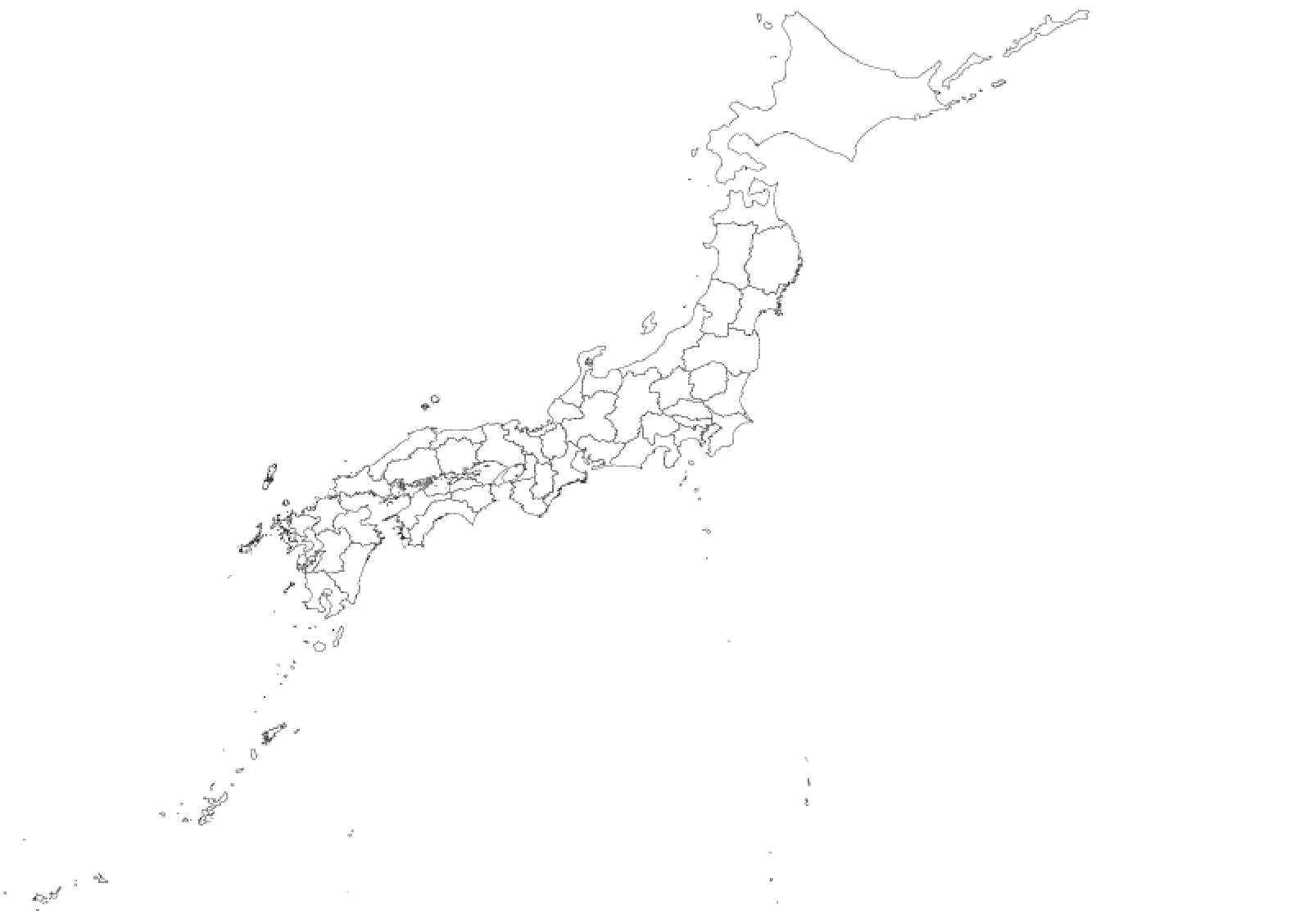日本の白地図 Blank Map Of Japan Asti アマノ技研